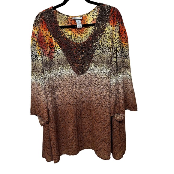 Catherines Tops - Catherine’s Ombré Mixed Print Top Size 3X or 26/28W